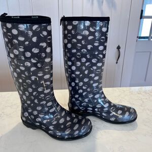 Kamik Women's Black and White Patterned Rain Boots, 7